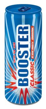 Booster Energy Drink Classic 330ml(Blau)""Pfanddose"" im 24er Tray"